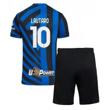 Inter Milan Lautaro Martinez #10 Hjemmedraktsett Barn 2024-25 Kortermet (+ Korte bukser)